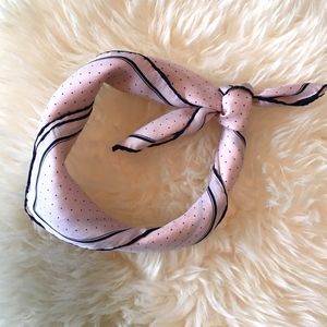 Vintage Scarf Blush and Navy French Chic Dot